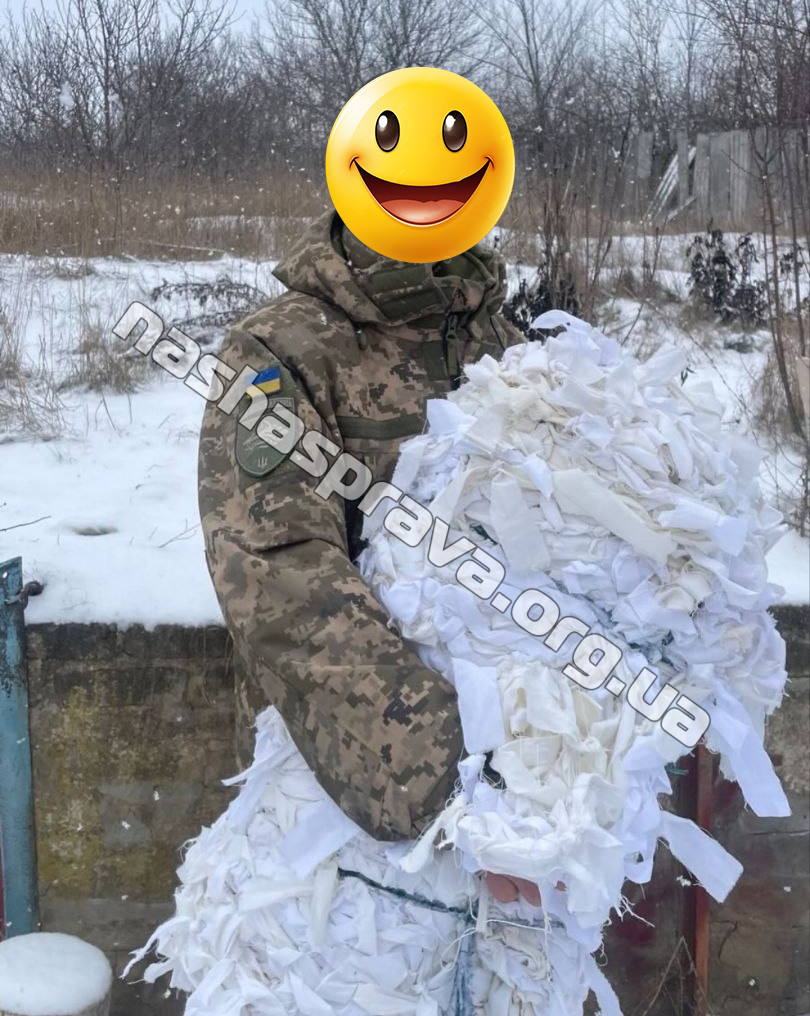 Зимові маскувальні сітки для бійців 1 ОБМП